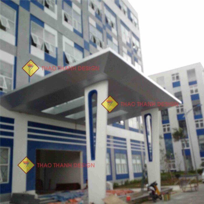 Mái đón alu là loài mái che được làm từ tấm nhôm nhựa composite (Aluminium Composite Panel - ACP), kết hợp với khung sắt, inox hoặc nhôm để tăng độ bền và thẩm mỹ.